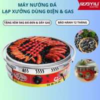 Máy nướng đá lạp xưởng xúc xích hà khẩu size 43cm dùng điện. Tặng kèm đá nướng núi lửa phật sơn. Bảo Hành 12T