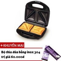 Máy nướng kẹp làm bánh mì SF-01A - Tặng kèm bộ thìa đũa