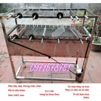 Máy nướng thịt chả dùng nhà hàng Bếp nướng than hoa cao cấp lò quay gà vịt mô tơ tự động 40w 15 xiên
