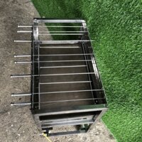 Máy nướng thịt, chả, gà, vịt quay tự động 12 xiên - Máy nướng inox - Bếp nướng than hoa