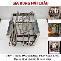 Máy nướng thịt chả lò quay gà vịt mini bếp nướng than hoa mô tơ tự động (tặng kèm xiên nướng 100% inox)