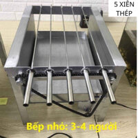 Máy nướng thịt chả lò quay gà vịt mini bếp nướng than hoa mô tơ tự động chuẩn (xiên 100% inox, đi kèm máy)