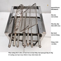Máy nướng thịt chả mini lò quay gà vịt gia đình bếp nướng than hoa cao cấp mô tơ tự động chuẩn xiên 100% inox đi kèm máy