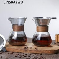 Máy pha cà phê cầm tay LINSBAYWU Cắm trại chống gỉ có thể tái sử dụng