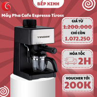 Máy pha cà phê Espresso Tiross TS 621, máy pha cà phê gia đình bán tự động, chống nhỏ giọt, 3-4 phút pha được 1-4 ly