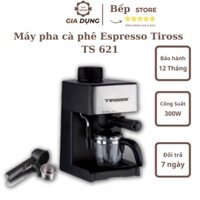 Máy pha cà phê Espresso Tiross TS 621, máy pha cà phê gia đình bán tự động, chống nhỏ giọt, 3-4 phút pha được 1-4 ly