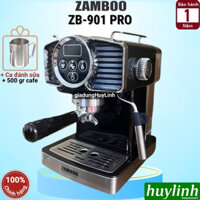 Máy pha cà phê gia đình Zamboo ZB-901 PRO - Có nút pha 1/2 tách tự động - Tặng kèm ca đánh sữa