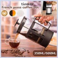 Máy pha cà phê TIOMNV56, Máy pha cà phê bằng thép không gỉ Tay Punch Nồi cà phê, Quà tặng 350ML / 600ML Teaware Nồi thủy tinh Bộ lọc ép kiểu Pháp Máy pha trà