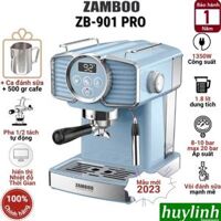 Máy pha cà phê Zamboo ZB-901 PRO - 1350W - Pha 1 - 2 tách tự động - Phong cách Vintage Mẫu mới 2023 - Hàng chính hãng - Xanh Dương