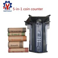 Máy phân loại SADYUELE Máy đếm tiền xu với máy phân loại tiền xu 5in1 Giá đỡ bọc ống Bộ đếm thay đổi hiệu quả cho Coi