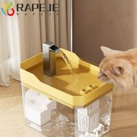 Máy phân phối nước cho thú cưng RAPEJE, Đài phun nước cho thú cưng trong suốt 1,5L, Bộ lọc tự động uống nước thông minh bền bỉ có máy bơm Pet Live Water Flow Drinker Home