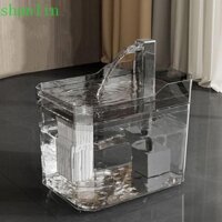 Máy phân phối nước cho thú cưng SHANLIN, Đài phun nước cho thú cưng trong suốt 1,5L, Đồ dùng cho mèo Uống nước thông minh Lưu thông tự động dung tích lớn Pet Live Water Flow Drinker Home