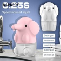 Máy phân phối xà phòng tự động NAPKERY, Máy rửa tay thông minh 250ML không chạm vào, Máy tạo bọt hình con voi có thể sạc lại USB tạo bọt phân phối chất lỏng