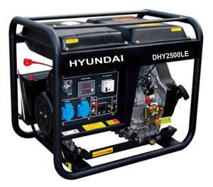 Máy phát điện Hyundai DHY2500LE (DHY 2500LE) công suất liên tục 2.2 KVA; Đề nổ; chạy dầu