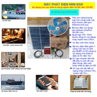 MÁY PHÁT ĐIỆN MINI NĂNG LƯỢNG MẶT TRỜI  60W