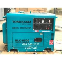 Máy phát điện Tomikama HLC 6500 vỏ chống ồn 2 lớp, công suất 5kw, chạy dầu, đề nổ,