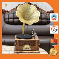 Máy phát nhạc loa kèn cổ điển SP1805T cao cấp chạy đĩa than, usb, bluetooth, dài AM FM mpn50 - KT: 45x40x80cm (không kệ)