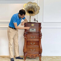 Máy phát nhạc loa kèn màu gỗ phong cách tân cổ điển MPN-B31
