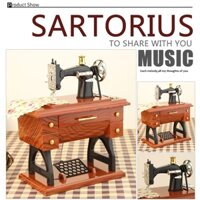 Máy phát nhạc, máy nghe nhạc mini hình máy may decor trang trí nhà cửa