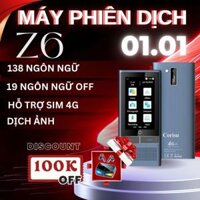 Máy phiên dịch 2 chiều CORISU Z6, dịch offline 19 ngôn ngữ, 138 ngôn ngữ, hỗ trợ sim 4G, dịch ảnh