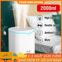 Máy phun mini, máy tạo độ ẩm không khí 2000Ml, máy khuếch tán hương thơm siêu âm, máy tạo sương mát USB, thanh lọc