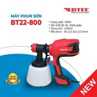 Máy Phun Sơn Mini BTEC, Phun Đa Năng, Bình 1,2 Lít, Kèm 4 Béc Phun