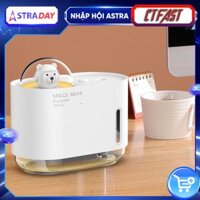 Máy Phun Sương, Máy Tạo Độ Ẩm Mini Hình Mèo CTFAST-01 Dung Tích 300 ML, Cấp Ẩm Cho Da, Phòng Điều Hòa, Khuếch Tán Tinh Dầu, Hoạt Động Êm Ái Ánh Sáng Thay Thế Đèn Ngủ - Hàng Chính Hãng - Hình gấu-Màu trắng