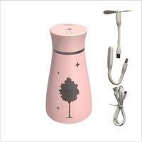 Máy Phun Sương Tạo Ẩm Xe Hơi Di Động Đèn Màu - Chong Chóng - Cáp Sạc Usb - Đèn LapTop