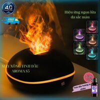 Máy phun sương, tạo độ ẩm hiệu ứng lửa AROMA S5 Dùng cho xông phòng, giúp tạo độ ẩm (Tặng tinh dầu) (Nhà&Xe4.0)