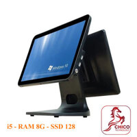 Máy pos bán hàng cảm ứng 2 màn Sakamo SKSC150AS (I5-Ram 8GB- SSD 128G)