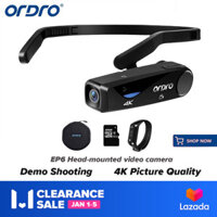 Máy Quay Phim Camera Gắn Đầu 4K Máy Quay Video Đeo Được ORDRO EP6 Máy Ghi Hình Vlog FHD 1080P 60FPS Webcam Camera WiFi Cầm Tay Trọng Lượng Nhẹ (Đi Kèm Với Thẻ Nhớ MicroSD U1 32GB)