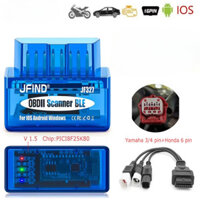 Máy quét JFIND JF327 OBD2 ELM327 Bluetooth 5.1 Đầu đọc mã lỗi rõ ràng cho Yamaha 3 Pin 4 Pin Honda 6 Pin đến 16 Pin Cáp nối dài xe máy