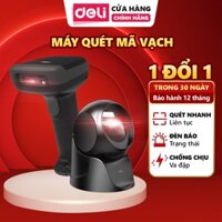 Máy Quét Mã Vạch 1D 2D DELI - Kết Nối Không Dây, Quét Mã Vạch Đa Tia Máy Bắn Mã Vạch Sản Phẩm Cho Cửa Hàng Siêu Thị HCM