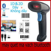 Máy Quét Mã Vạch 1D 2D QR PDF417 Máy nhận mã Máy quét, Không Dây 2.4G Kết Nối, Bluetooth 5.0 Máy quét mã vạch Wireless Barcode Scanner Quét Mã Vạch Đa Tia Mã máy quét mã vạch đa tia Laser Barcode Reader