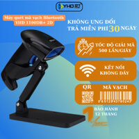 Máy quét mã vạch Bluetooth YHD 1100DB+ 2D - Máy bắn mã vạch không dây kết nối Bluetooth/ 2.4G dùng trên Điện thoại, PC