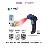 Máy quét mã vạch không dây YHD 1100DW 2D - Đầu đọc Qrcode kết nối đầu thu USB dùng trên Máy tính, Laptop