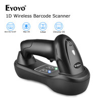 Máy quét mã vạch không dây Eyoyo 1D có bộ thu giá đỡ USB Đế sạc & Điều khiển nút, Đầu đọc mã vạch 1D cầm tay 492ft Hộp số dài Quét hình ảnh 1D di động cho PC Lapt