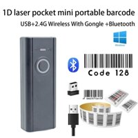 Máy quét mã vạch laser mini 1d mang clip và dây buộc 2.4g+Bluetooth+USB+dongle