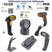 Máy quét mã vạch QR 2D 1D Đầu đọc mã vạch Bluetooth không dây Hanheld Laser Súng mã vạch Thanh đọc mã kết nối điện thoại thông minh