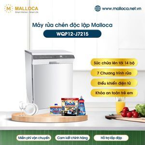 Máy rửa bát độc lập 14 bộ Malloca WQP12-J7215