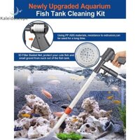 Máy rửa cát khí nén hồ cá kính vạn hoa, Máy thay nước bể cá, Bộ thay nước bán tự động có nhiệt kế cho bể cá nhỏ Đẹp