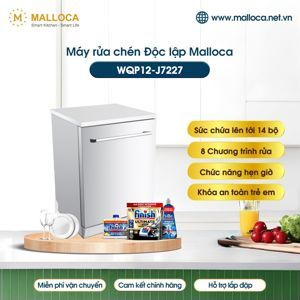 Máy rửa bát độc lập Malloca 14 bộ WQP12-J7227