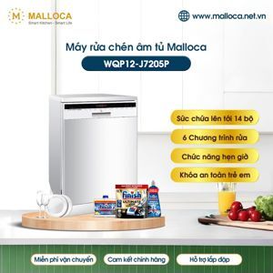 Máy rửa bát độc lập Malloca 14 bộ WQP12-J7205P