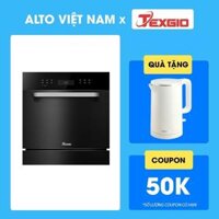 Máy rửa chén bát TEXGIO TGWF98SB Diệt khuẩn UV Kết nối Wifi Sấy khô tăng cường Hàng Chính Hãng