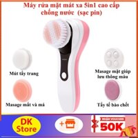 Máy rửa mặt massage 5in1 mát xa rửa mặt tẩy tế bào chết sạc pin - Mẫu mới 2022