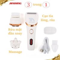 Máy rửa mặt Máy cạo tỉa lông massage mặt đa năng cao cấp JinDing JD529