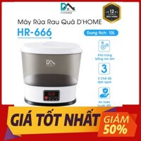 Máy Rửa Rau Củ Dhome HR-666 - Khử Trùng Thực Phẩm Rau Củ Quả, Các Loại Thịt, Thủy Hải Sản Bằng Sục Ozone 10L