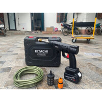 Máy rửa xe dùng pin Hitachi 199v áp lực cao - pin 10 cell vòi phun có thể điều chỉnh