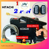 Máy rửa xe HITACHI dùng pin mini, Máy xịt rửa tăng áp có đầu tưới cây tiện lợi