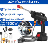 Máy Rửa Xe Mini Dùng Pin Công Suất 1400W,Máy Xịt Rửa Tăng Áp Lực Cao Cầm Tay Rửa Xe Gia Đình